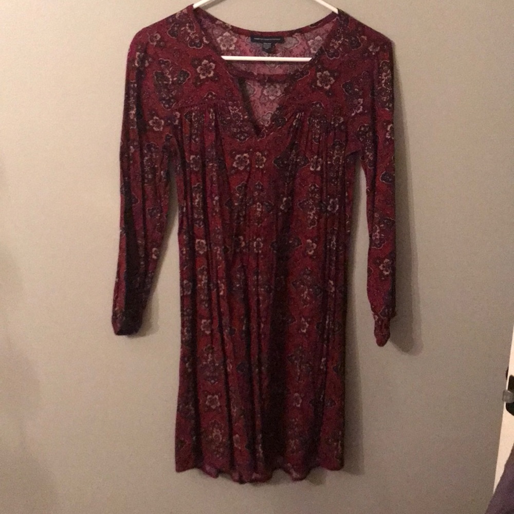 Boho red flowered dress from American eagle
